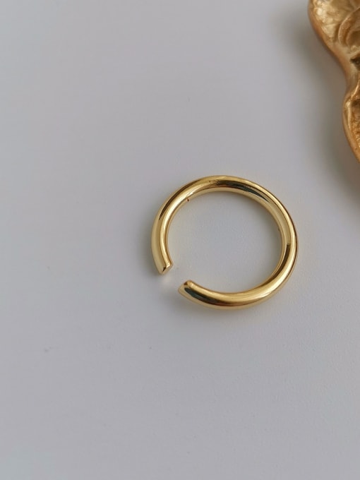 HYACINTH Copper Minimalist  Smooth Oval Minimalist Free Size Band Fashion Ring 0