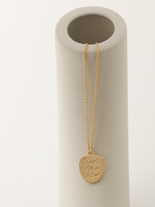 ACCA Brass Coin Minimalist Irregular Pendant Necklace 2