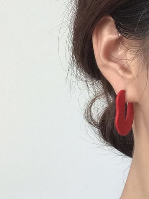 Five Color Alloy Enamel  Cute asymmetric Geometric  Stud Earring 1
