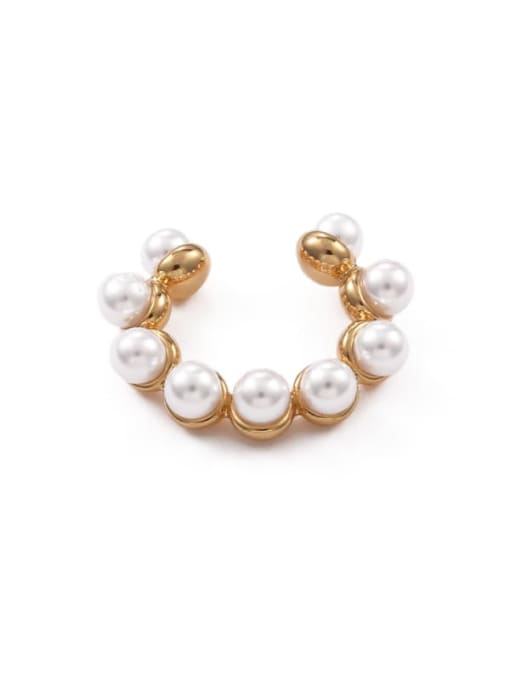 Five Color Brass Imitation Pearl Geometric Vintage Single Earring(Single -Only One)