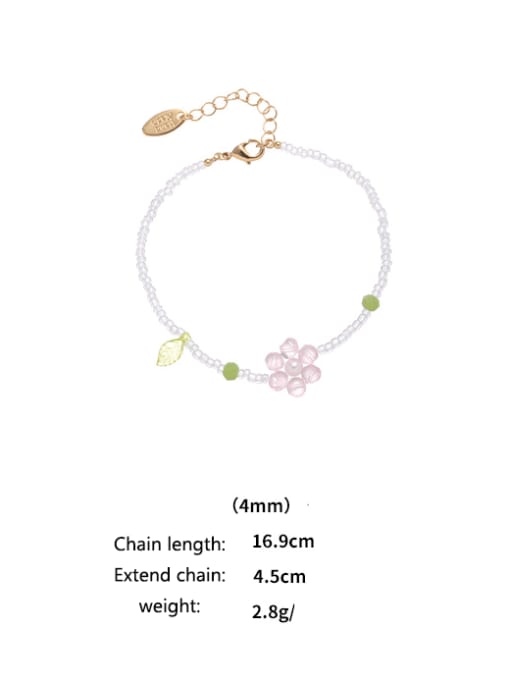 Five Color Brass Bohemia Glass Crystal Beads Flower Bracelet and Necklace Set 3