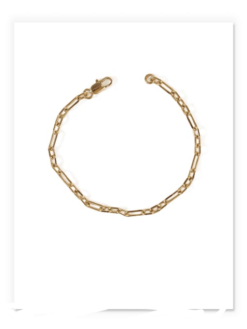 Kagin Brass hollow Geometric chain  Vintage  hollow chain Link Bracelet