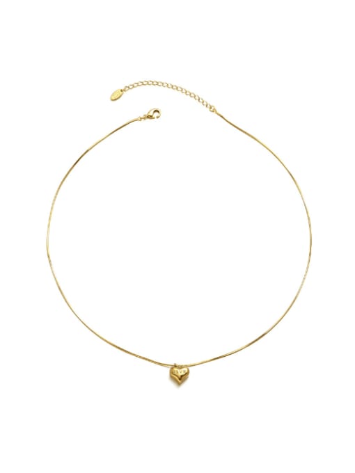 Letter Love Pendant Style Titanium Steel Chain Brass  Heart Pendant Minimalist Necklace