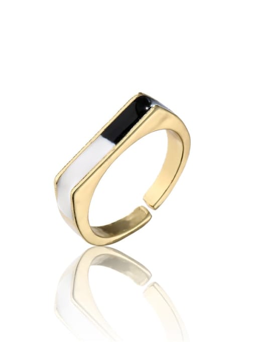 10992 Brass Enamel Geometric Minimalist Band Ring