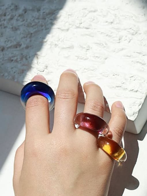 ACCA Millefiori Glass Multi Color Round Artisan Band Ring 2