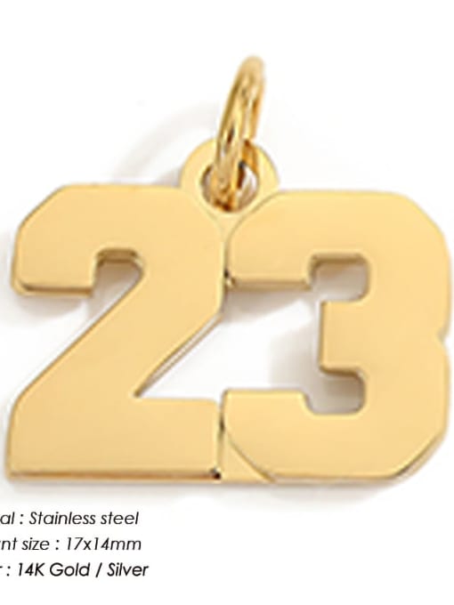 YP33071 23 Stainless steel Minimalist Icon Numeral Pendant