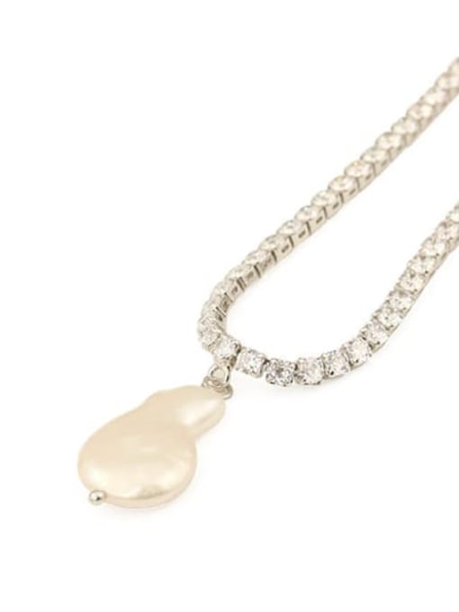 ACCA Brass Freshwater Pearl Irregular Vintage Necklace 2