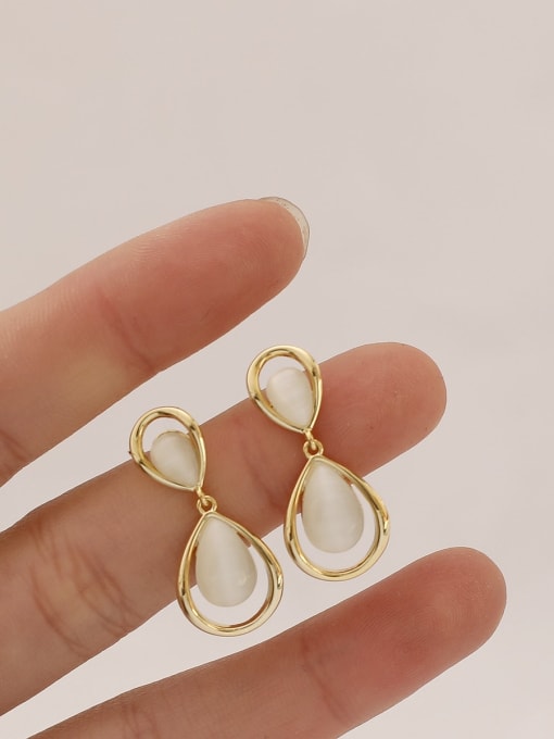 HYACINTH Brass Shell Water Drop Minimalist Drop Trend Korean Fashion Earring 2