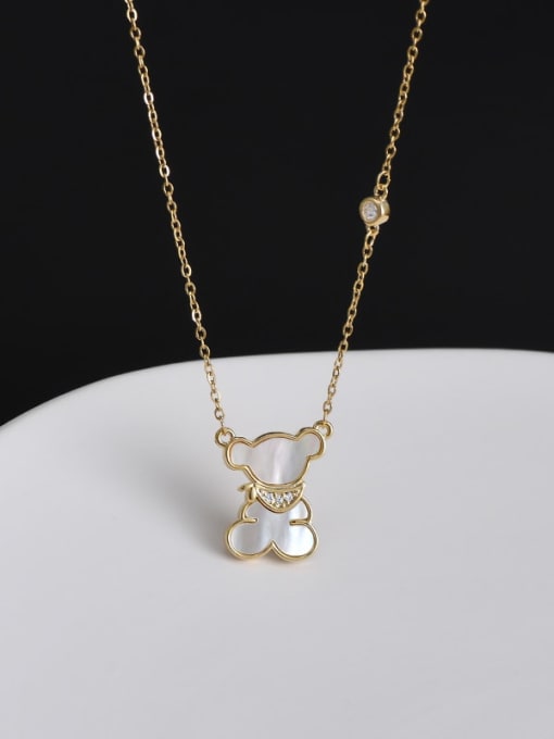 YOUH Brass Shell Bear Dainty Necklace 2