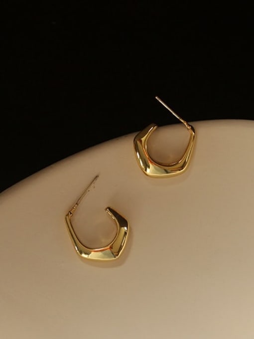 ACCA Brass Smooth  Geometric Minimalist Stud Earring 3