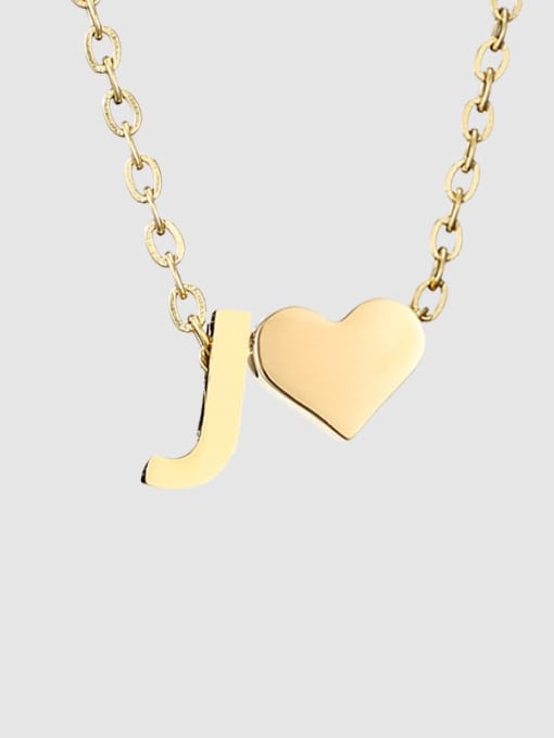 J 14 K gold Titanium Heart Minimalist Necklace