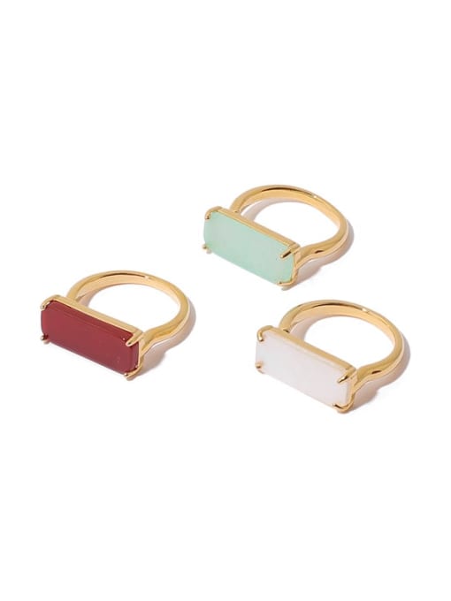 ACCA Brass Shell Geometric Vintage Band Ring