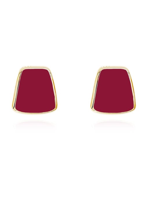 HYACINTH Copper Enamel Geometric Minimalist Stud Trend Korean Fashion Earring