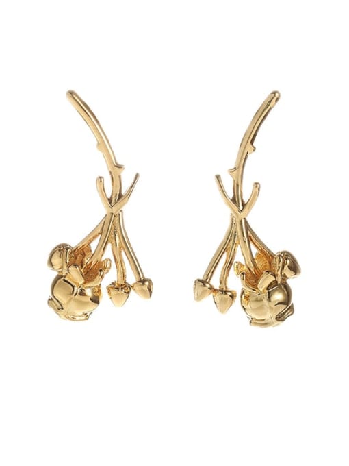 Rose earrings Brass Rosary Vintage Stud Earring
