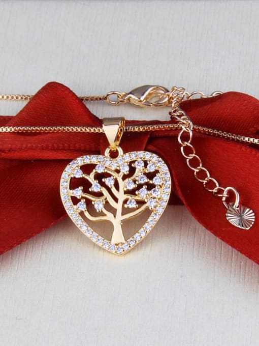 renchi Brass Rhinestone Heart Minimalist Necklace 2