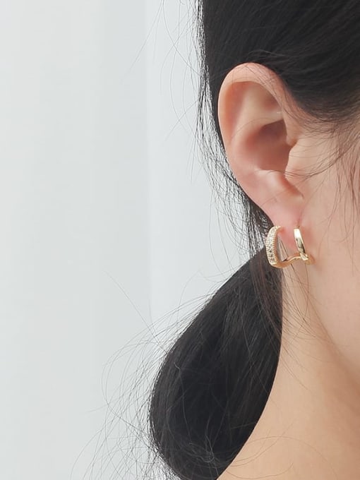 HYACINTH Copper  Minimalist  Geometric Stud Trend Korean Fashion Earring 1
