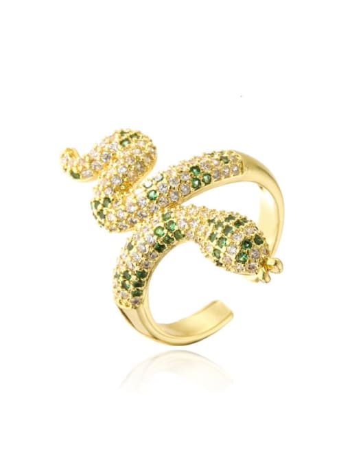 11219 Brass Cubic Zirconia Snake Vintage Band Ring