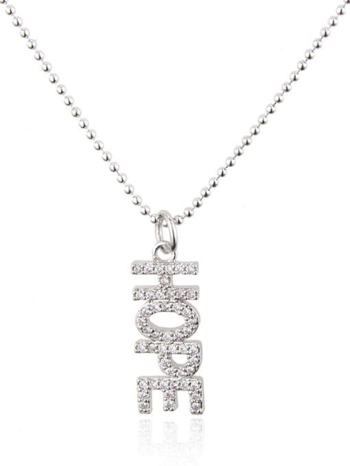 renchi Brass Cubic Zirconia Letter Dainty Necklace 4