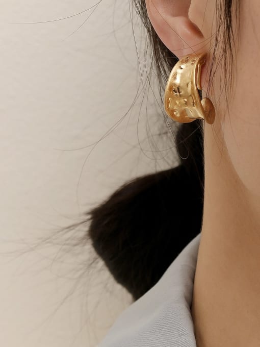 HYACINTH Brass Irregular Vintage Clip Trend Korean Fashion Earring 1