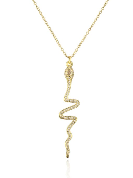 21974 Brass Cubic Zirconia Heart Vintage Necklace