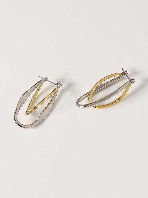 HYACINTH Brass Smooth Geometric Minimalist Drop Trend Korean Fashion Earring 3
