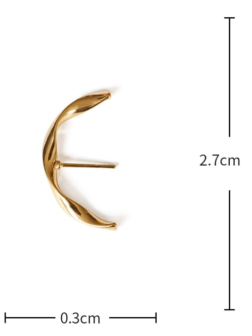 ACCA Brass Irregular Twisted line  Minimalist Stud Earring 2