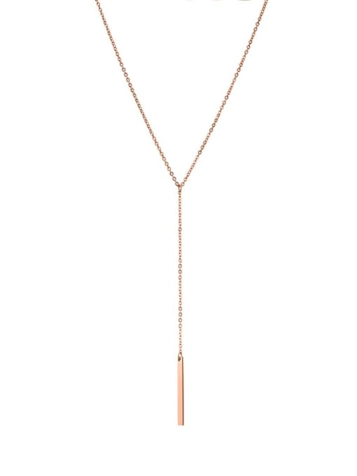 rose gold Stainless steel Rectangle Minimalist Link Necklace