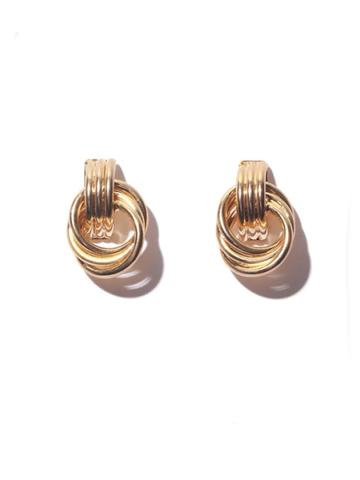golden Brass Geometric Minimalist Earring