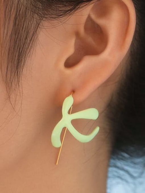 Five Color Brass Enamel Star Minimalist Hook Earring 1