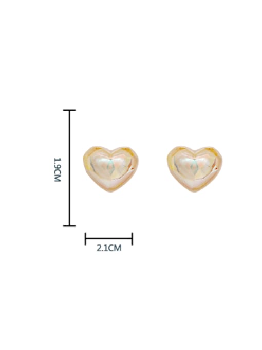 HYACINTH Brass Resin Heart Minimalist Stud Earring 2