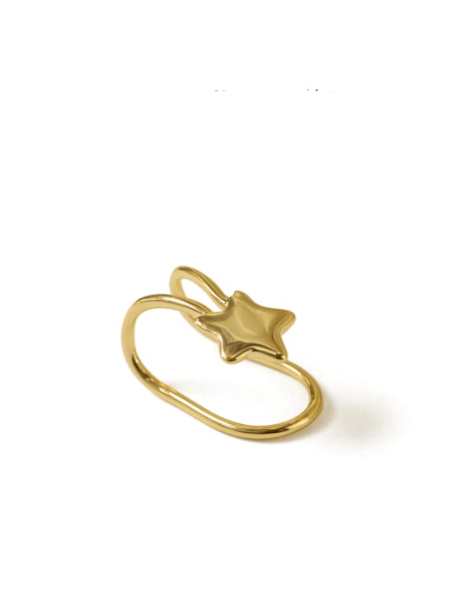 Item 2 (sold separately) Brass  Vintage Hollow five-pointed star ear clip Single