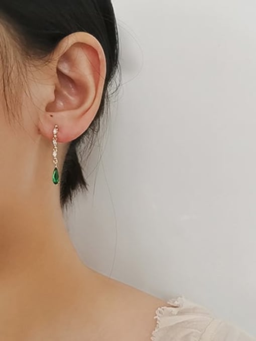 HYACINTH Copper Cubic Zirconia Water Drop Minimalist Drop Trend Korean Fashion Earring 2
