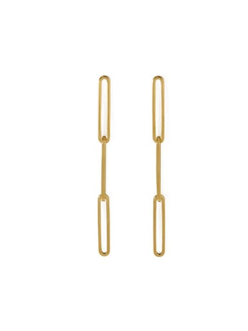 Style 1 gold Brass Hollow Geometric Vintage Long Drop Earring