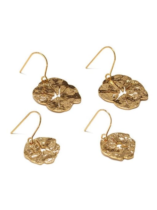 Hollow leaf (large) (water plated) Brass Geometric Minimalist Hook Earring