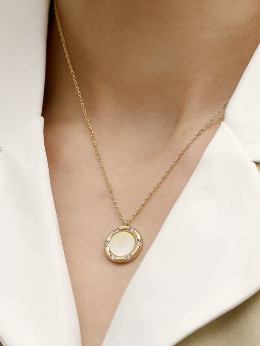 HYACINTH Brass Shell Geometric Minimalist Trend Korean Fashion Necklace 1