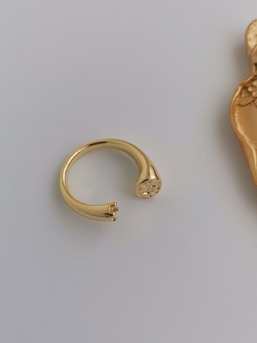14K-gold Copper Geometric Minimalist Spoon Fashion Ring