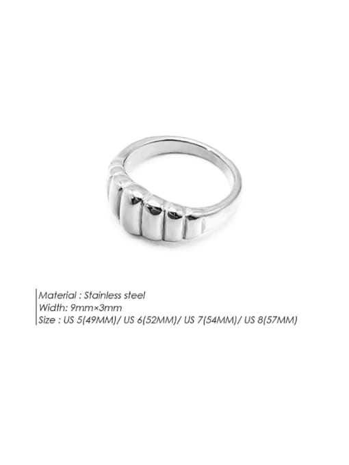 TR18914 steel color Stainless steel Geometric Vintage Band Ring