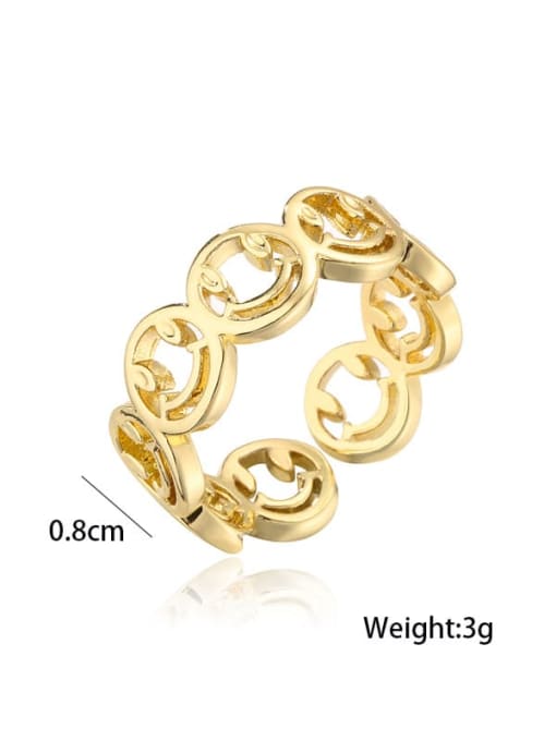 AOG Brass Hollow Geometric Hip Hop Band Ring 3
