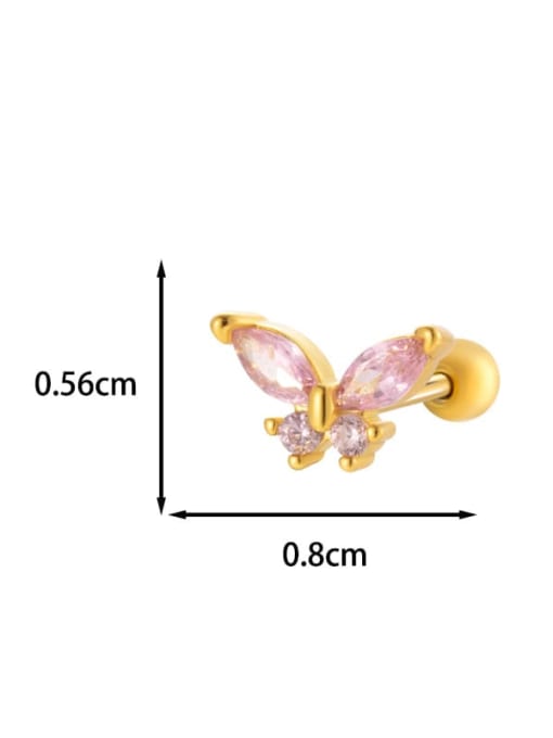 6 golden yellow Brass Cubic Zirconia Wing Trend Single Earring