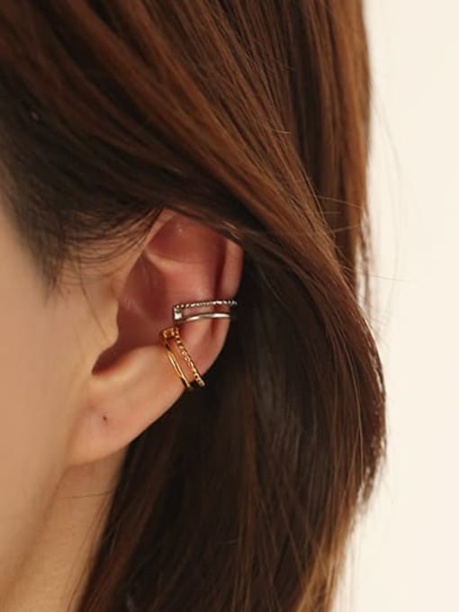 ACCA Brass  Hollow Geometric Minimalist Single Earring 1