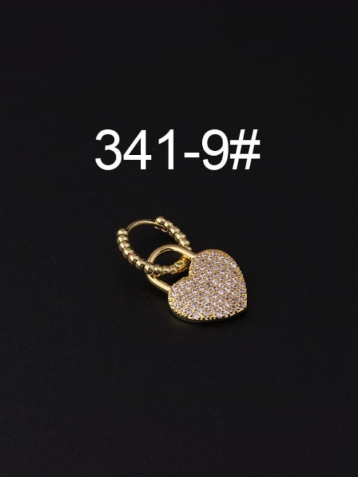 9 Titanium Steel Cubic Zirconia Heart Hip Hop Huggie Earring (Single Only One)