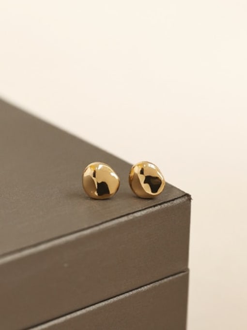 ACCA Brass Smooth Geometric Minimalist Stud Earring 2