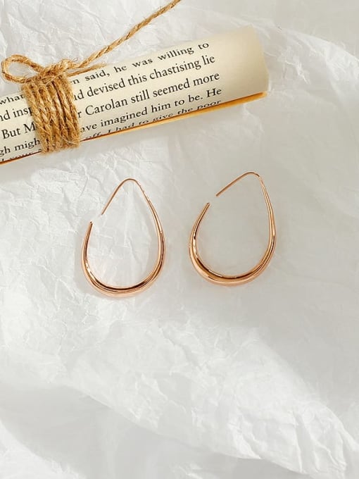 HYACINTH Copper smooth Geometric Minimalist Hook Trend Korean Fashion Earring 2