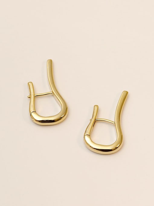 HYACINTH Brass Smooth Geometric Minimalist Stud Trend Korean Fashion Earring 3