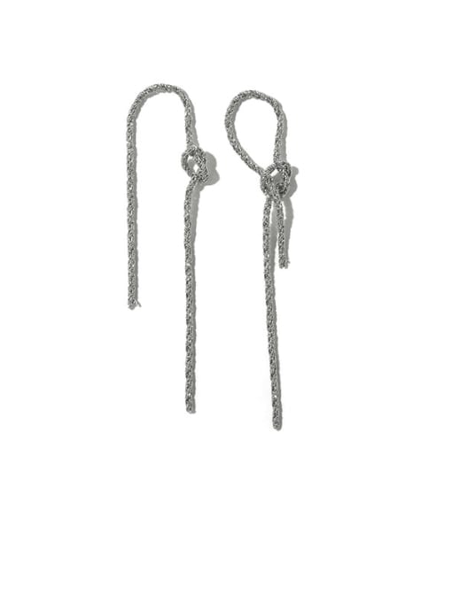 Platinum (two ways) Brass knot Vintage  tassel  Threader Earring