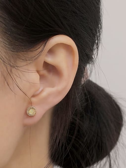 HYACINTH Brass Shell Geometric Minimalist Stud Trend Korean Fashion Earring 2