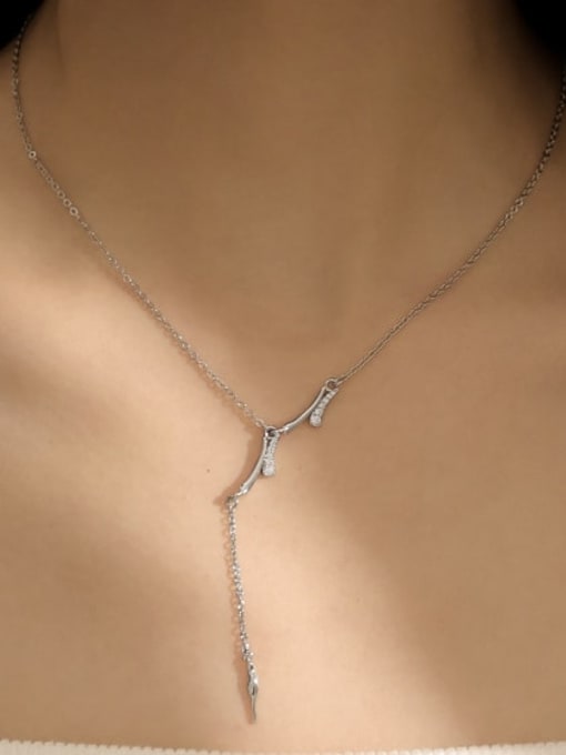 ACCA Brass Tassel Minimalist Lariat Necklace 2