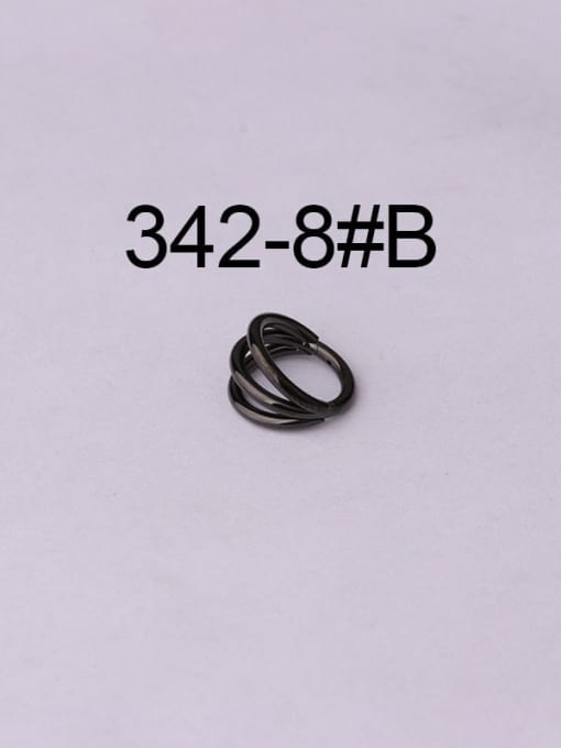 Black 8mm Titanium Steel Geometric Hip Hop Three Layers  Huggie Earring(Single Only One)