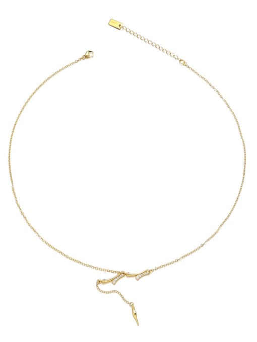 ACCA Brass Tassel Minimalist Lariat Necklace