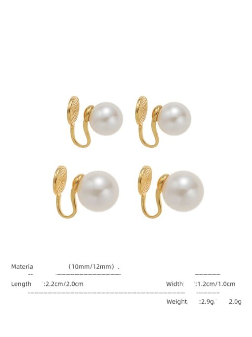 ACCA Brass Imitation Pearl Geometric Minimalist Hook Earring 4